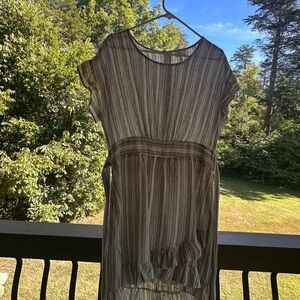 Elegant Striped High Low Dress